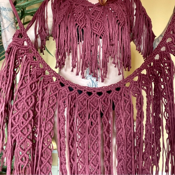 Handmade Macramé High Low Skirt - Picture 8 of 9